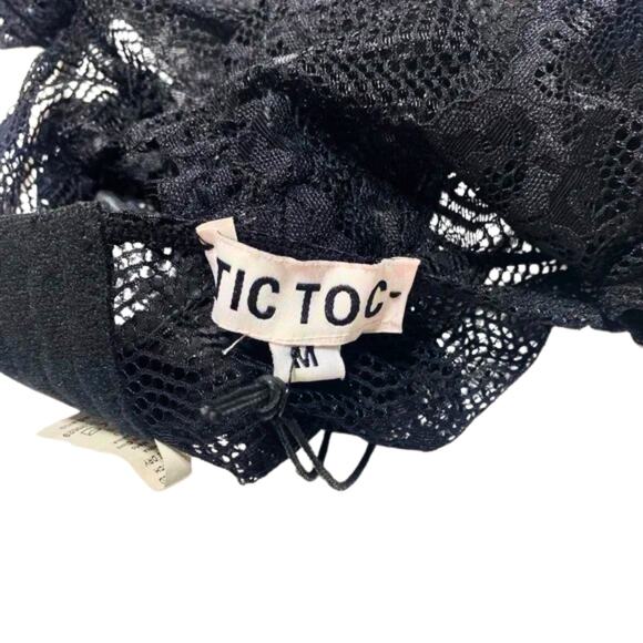 Bralet off shoulder size medium A-B cup size black lace sleeves - Picture 5 of 5